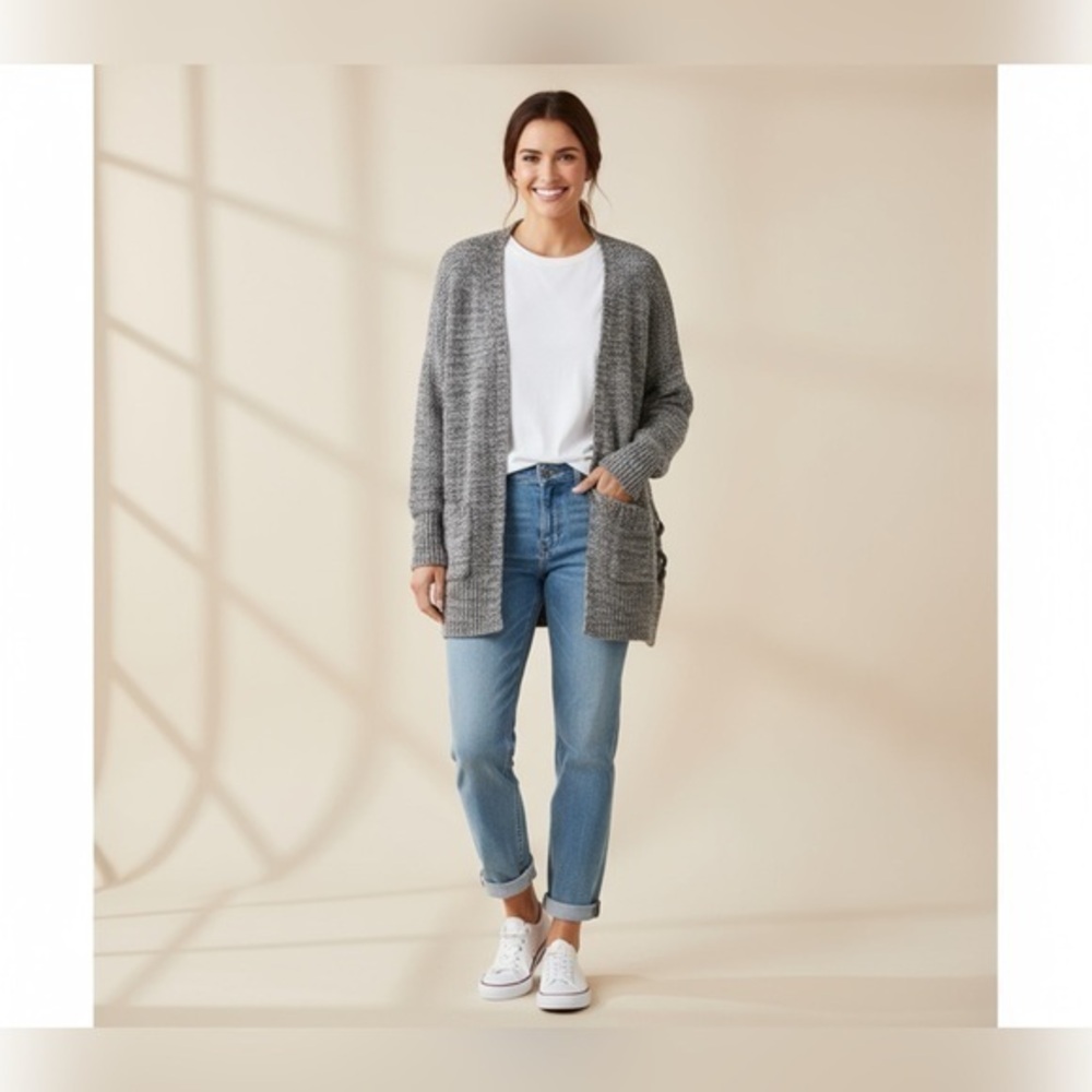 Gray Knit Cardigan
